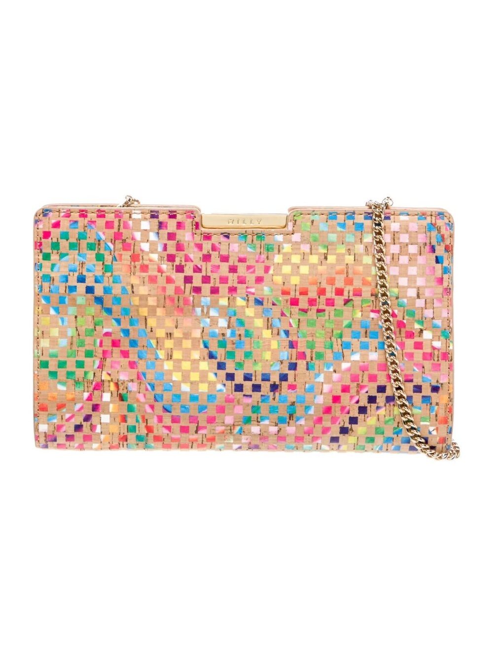 Milly woven leather clutch